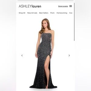 Ashley Lauren Sparkling Black Maxi Dress Style 11856